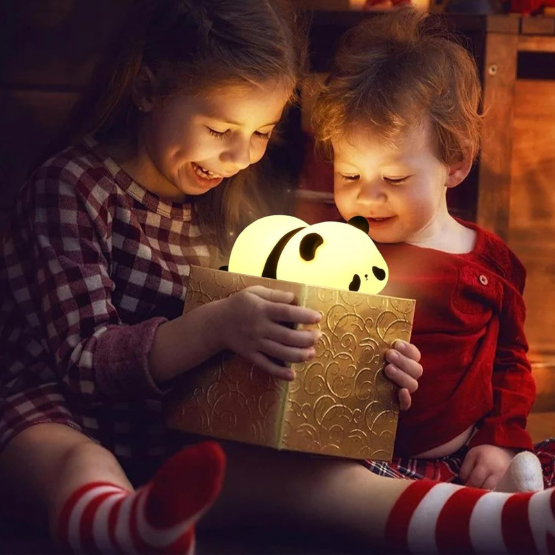 ® Nachtlicht Kinder, Panda Lampe Dimmbar, Cute Panda LED Nachttischlampe Aufladbar Mit Timer, Schlaflampe Für Kinder, Silikon Nachtlampe Für Kinderzimmer