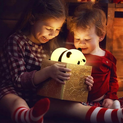 ® Nachtlicht Kinder, Panda Lampe Dimmbar, Cute Panda LED Nachttischlampe Aufladbar Mit Timer, Schlaflampe Für Kinder, Silikon Nachtlampe Für Kinderzimmer
